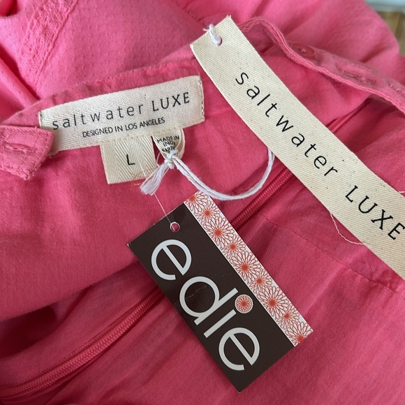 New Saltwater maxi dress Pink V-Neck size large women’s maxi dress - Picture 16 of 16